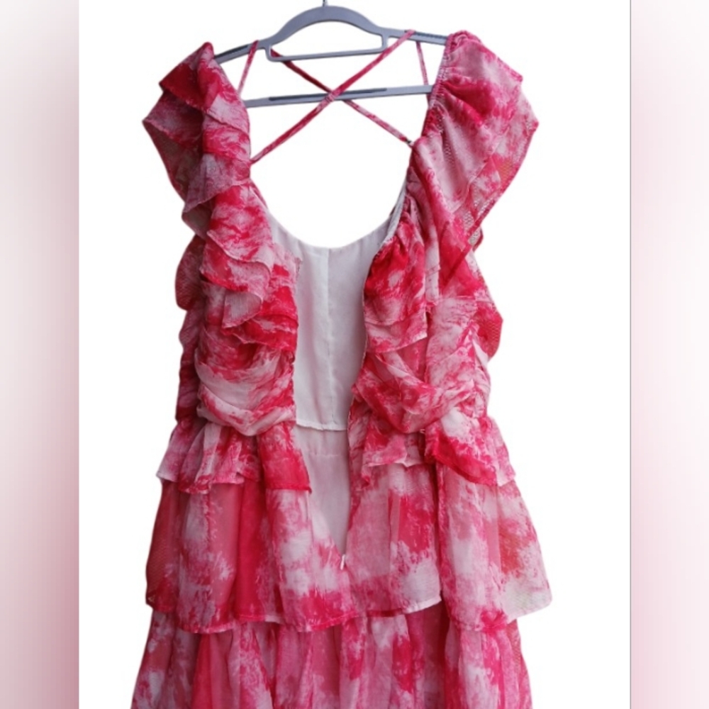 L'ATISTE Pink Ruffled Dress SZ 3X - Picture 8 of 11